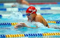 A swimmer uses mostly arm motion to pull herself along, exerting a certain amount of force, through a certain distance in each stroke.