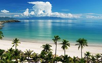 Tropical oceans span the planet's equatorial band.