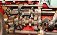 Motor engine section seen with its gear assembly.