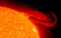 A magnificent eruptive solar prominence lifts away from the Sun's surface, unfurling into space over the course of several hours.