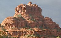 Bell Rock, south of Sedona, Arizona, is composed of horizontally bedded sedimentary layers of sandstone formed over millions of years.