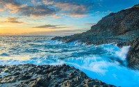 Volcanic rocks at Takapuna, Auckland, NZ.